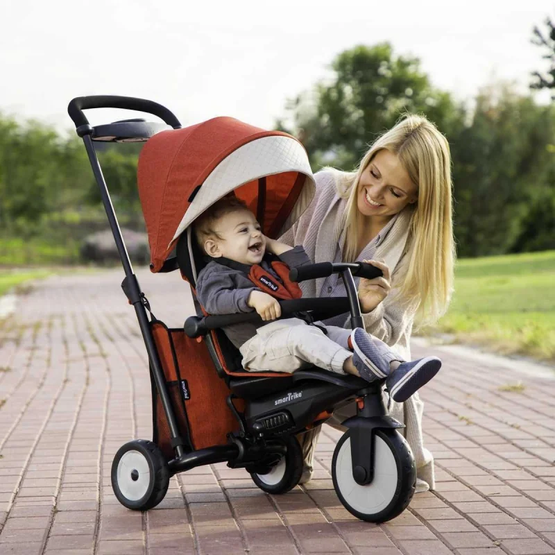 Smart Trike Folding Trike STR5 skladacia trojkolka 7v1 červená-melanž, 9 – 36 mesiacov