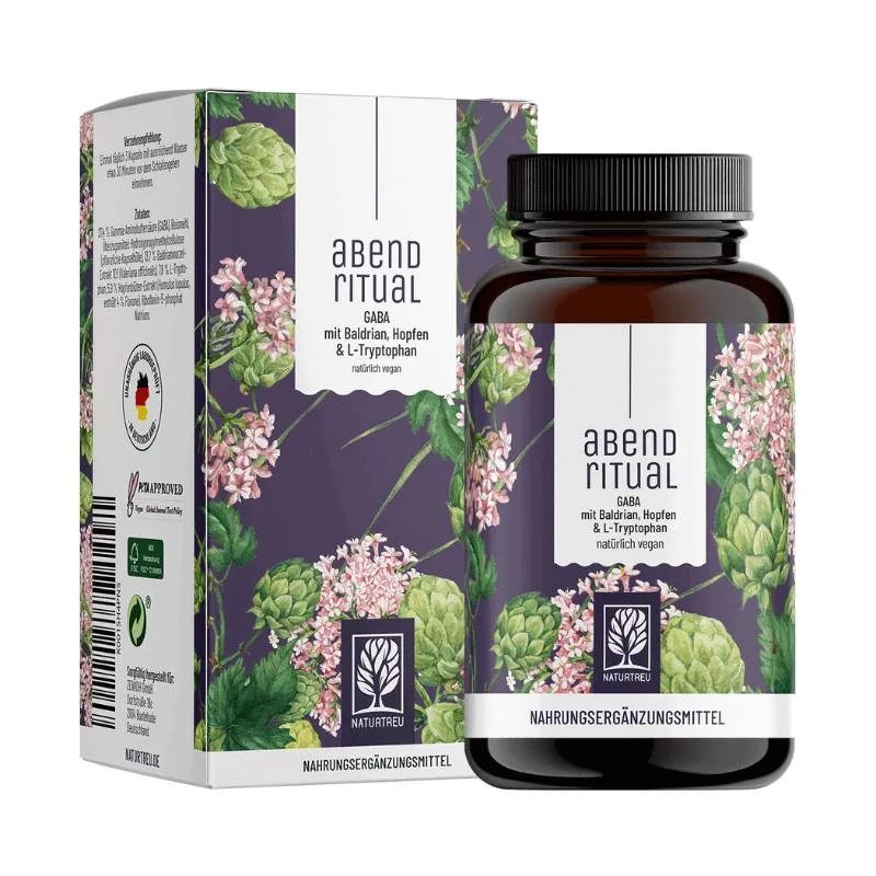 Naturtreu Večerný rituál - GABA, valeriána, chmeľ a L-tryptofán, 90 kapsúl