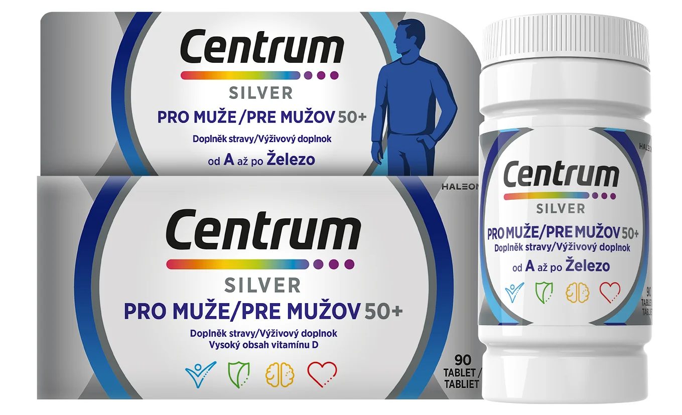 CENTRUM Silver pre mužov, 90 tabliet 1x90 tbl, multivitamín pre mužov nad 50 rokov