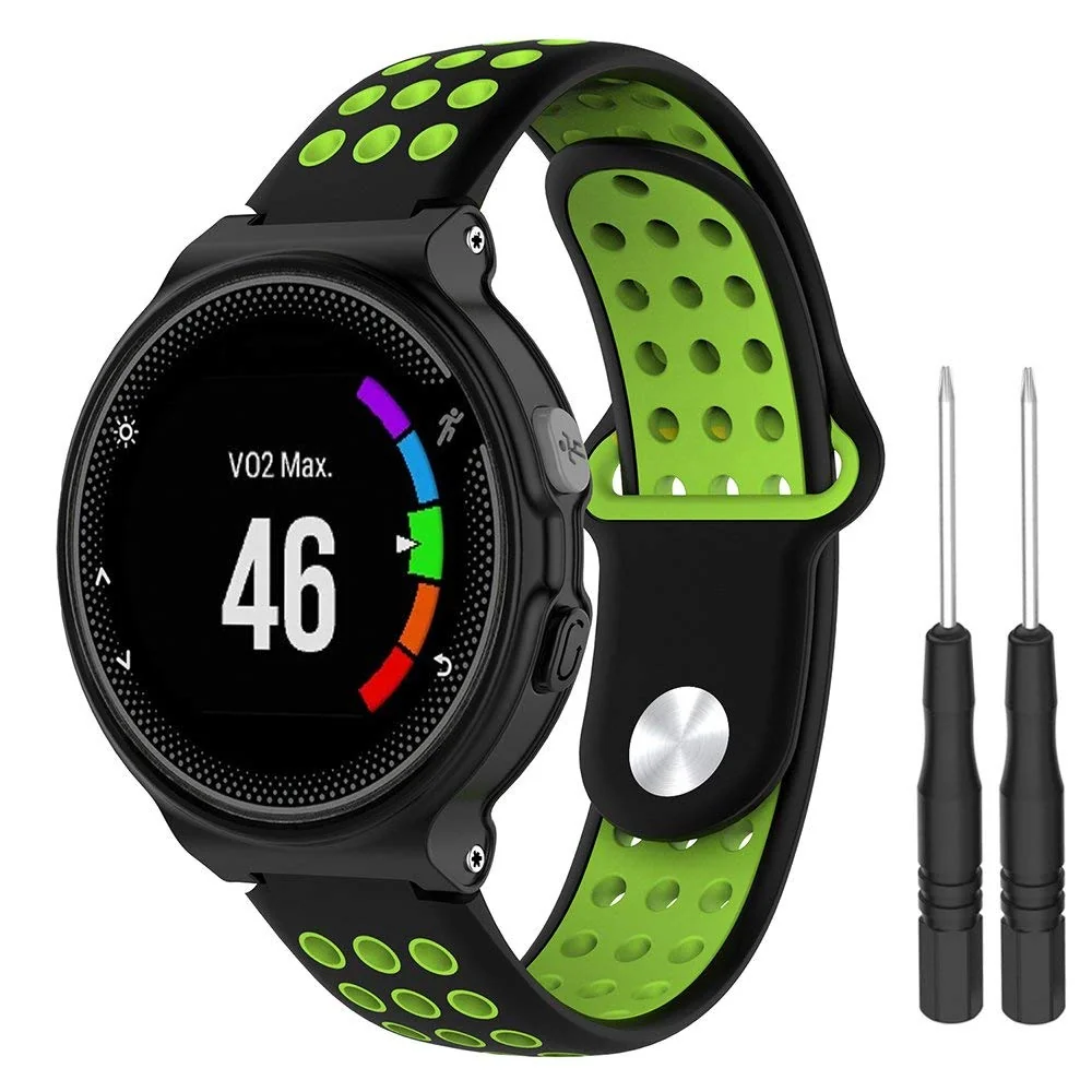 BStrap Silicone Sport remienok na Garmin Forerunner 235 black/green