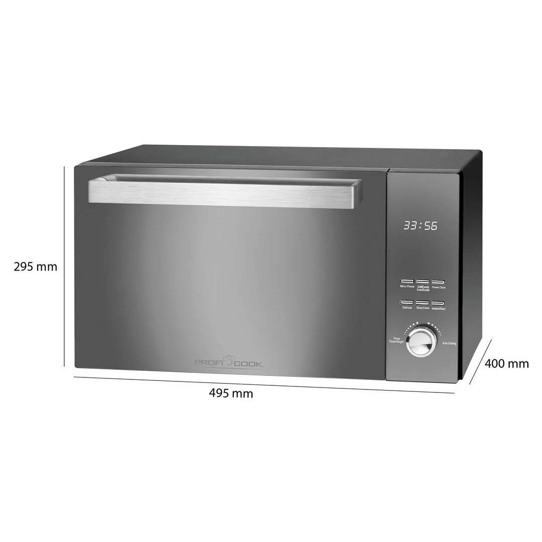 ProfiCook MWG 1204 mikrovlnná rúra s grilom 23 l, 800 W/1000 W