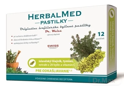 HERBALMED PASTILKY pre odkašliavanie - Dr.Weiss 1×12 ks, pastilky