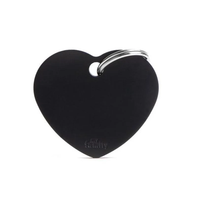 MF BIG HEART ALUMINUM BLACK 3,1x3,76 cm gravírovateľný prívesok