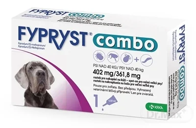 FYPRYST combo 402 mg/361,8 mg PSY NAD 40 KG 1×4,02 ml, prípravok proti blchám