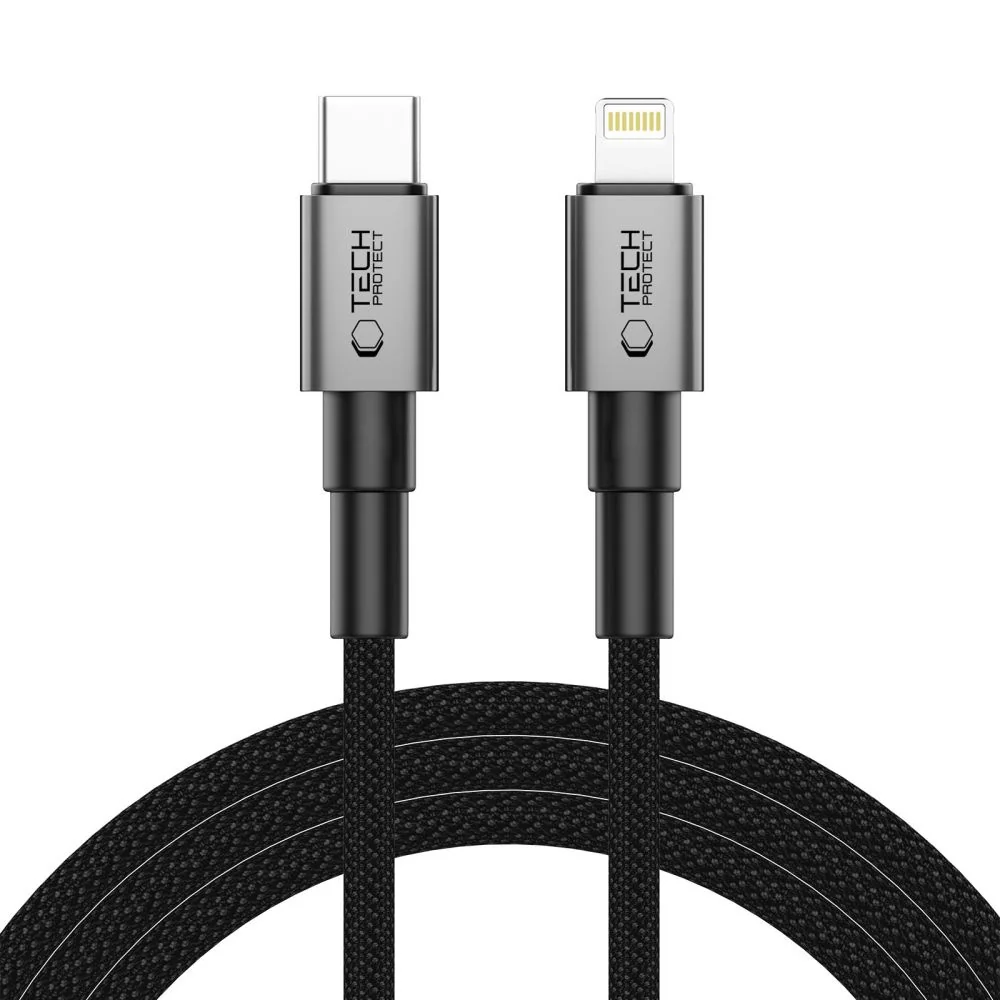 Tech-Protect Ultraboost DNA kábel USB-C / Lightning PD 27W / 3A 2m, šedý dý