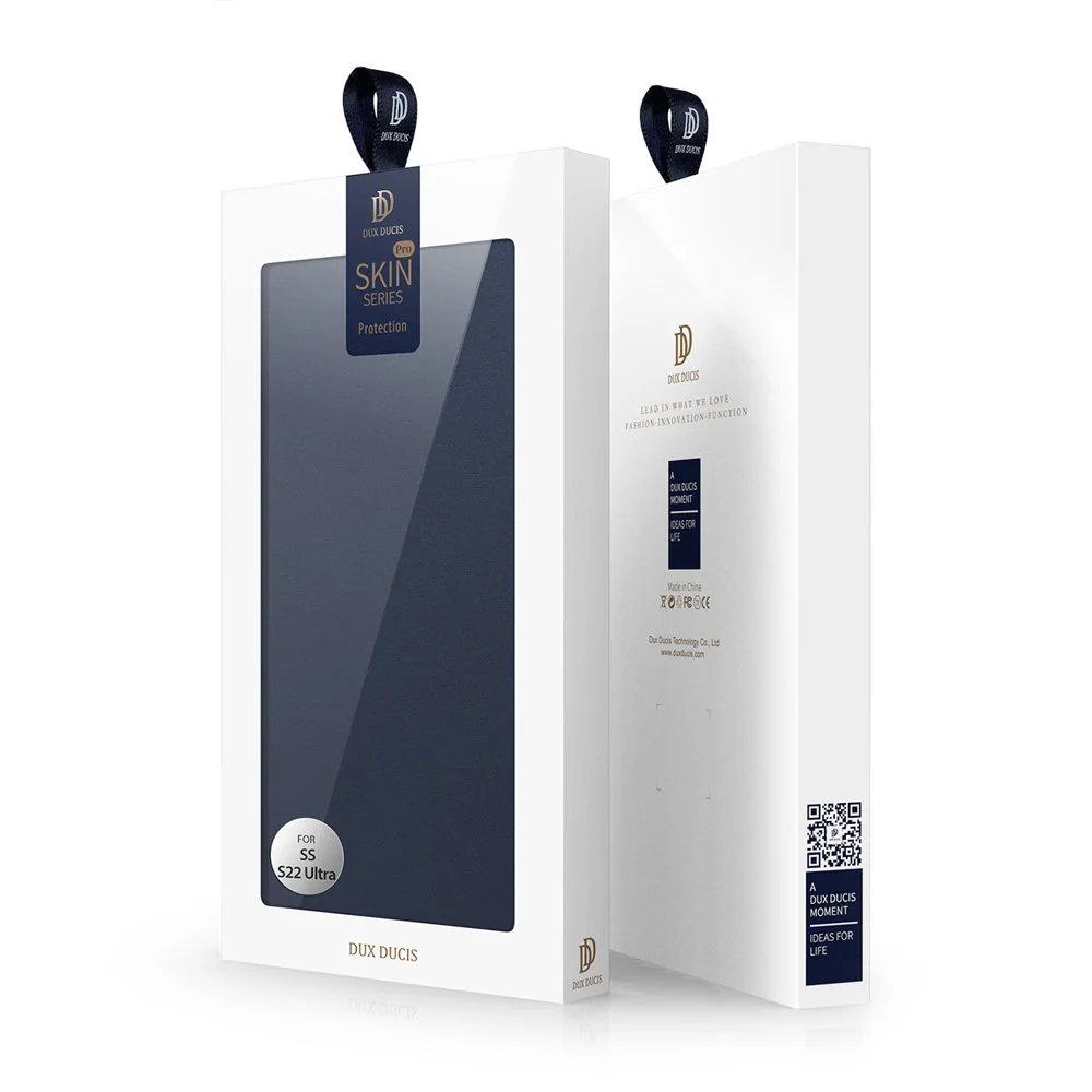 DUX DUCIS Skin Pro knižkové kožené puzdro na Samsung Galaxy S22 Ultra,modré modré