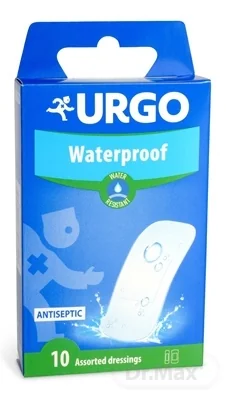 URGO Waterproof 1×10 ks, vodeodolná náplasť priehľadná, 2 veľkosti
