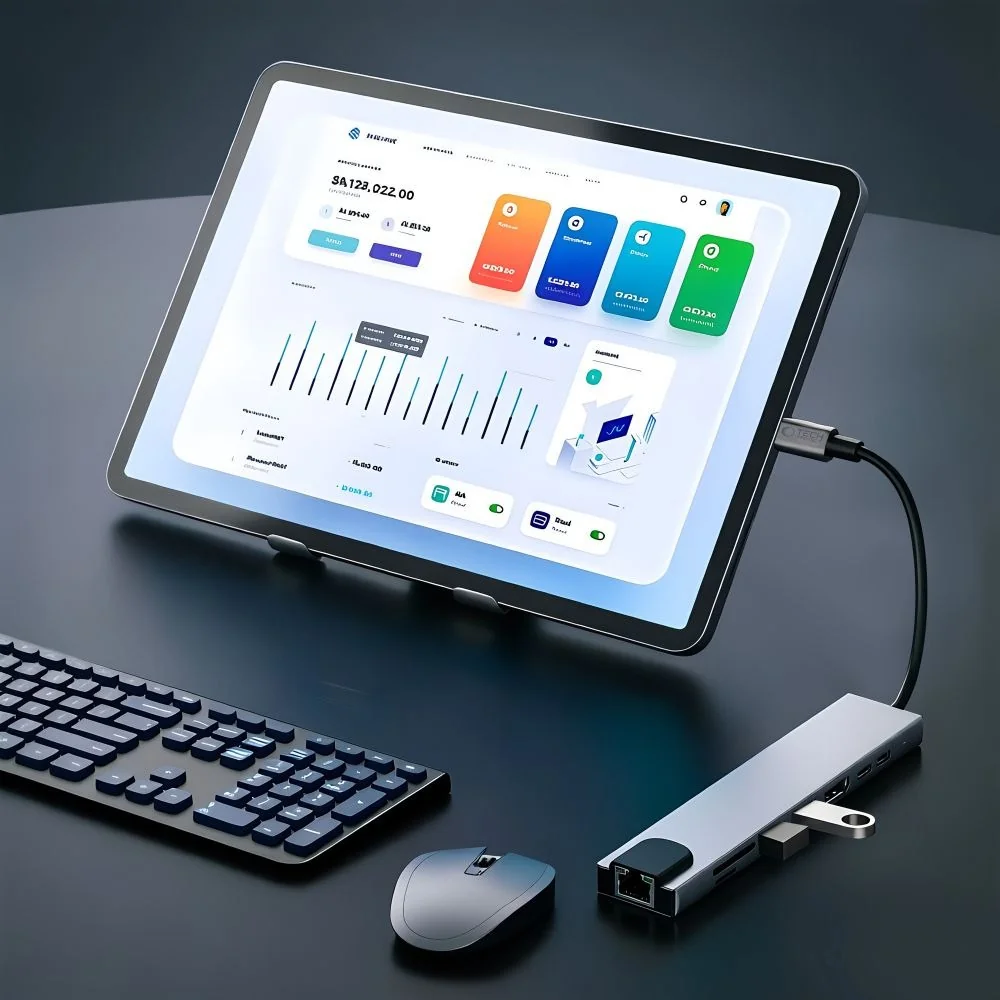 Tech-Protect HB09 USB-C HUB adaptér 8in1, šedý
