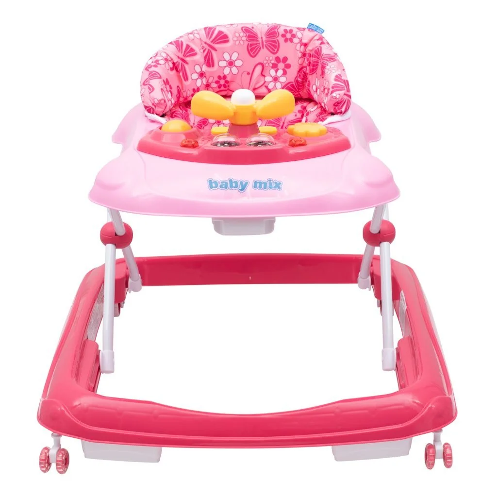 Detské chodítko Baby Mix s volantom a silikónovými kolieskami