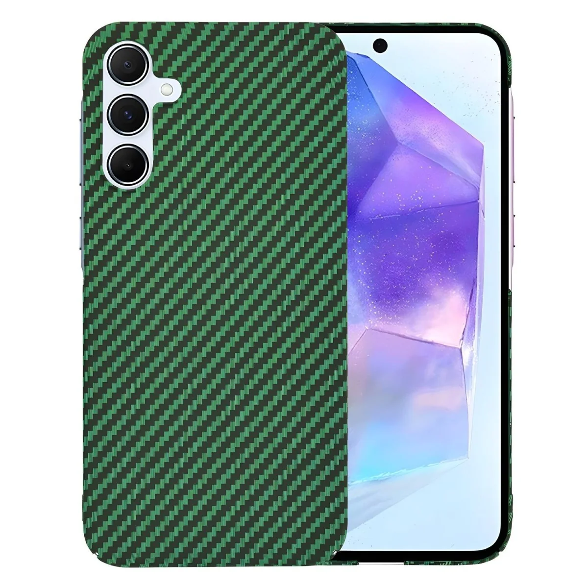 Ochranný obal s karbónovým vzorom pre Samsung Galaxy A55 - Zelená 1 x 1 ks