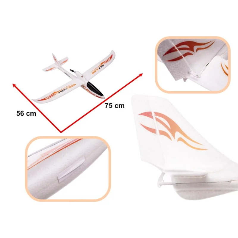 RC vetroň WLtoys Sky King 2.4GHz – oranžový