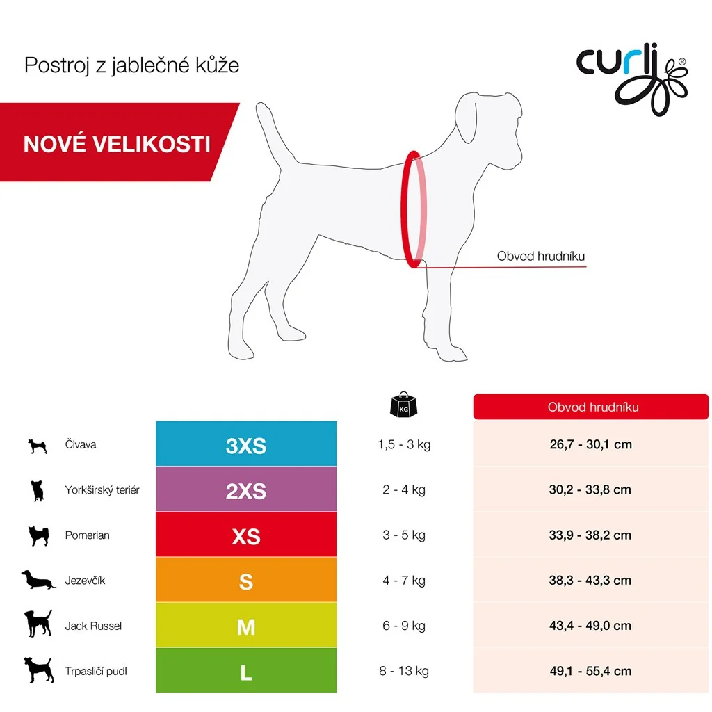 Postroj pre psov z jablčnej kože Brown 2XS, 2-4 kg