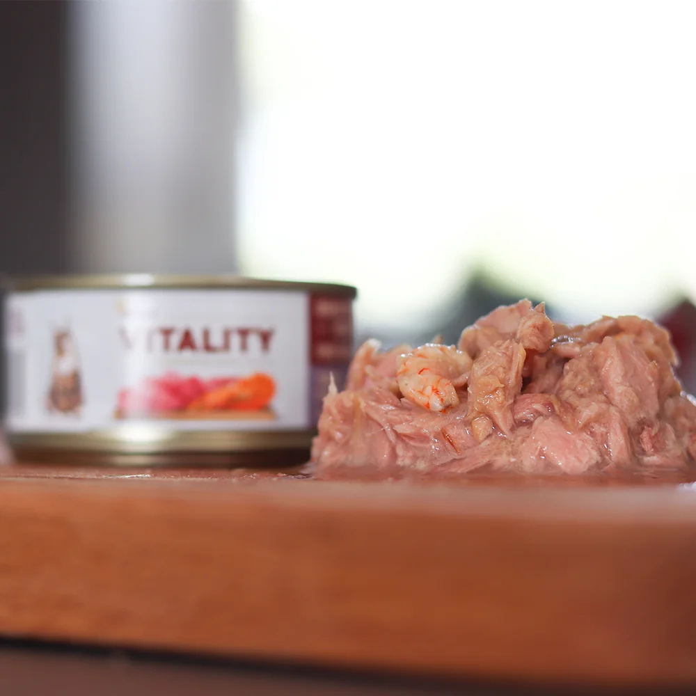 Akinu VITALITY Tuniak a krevety v konzerve pre mačky 10 x 70 g 