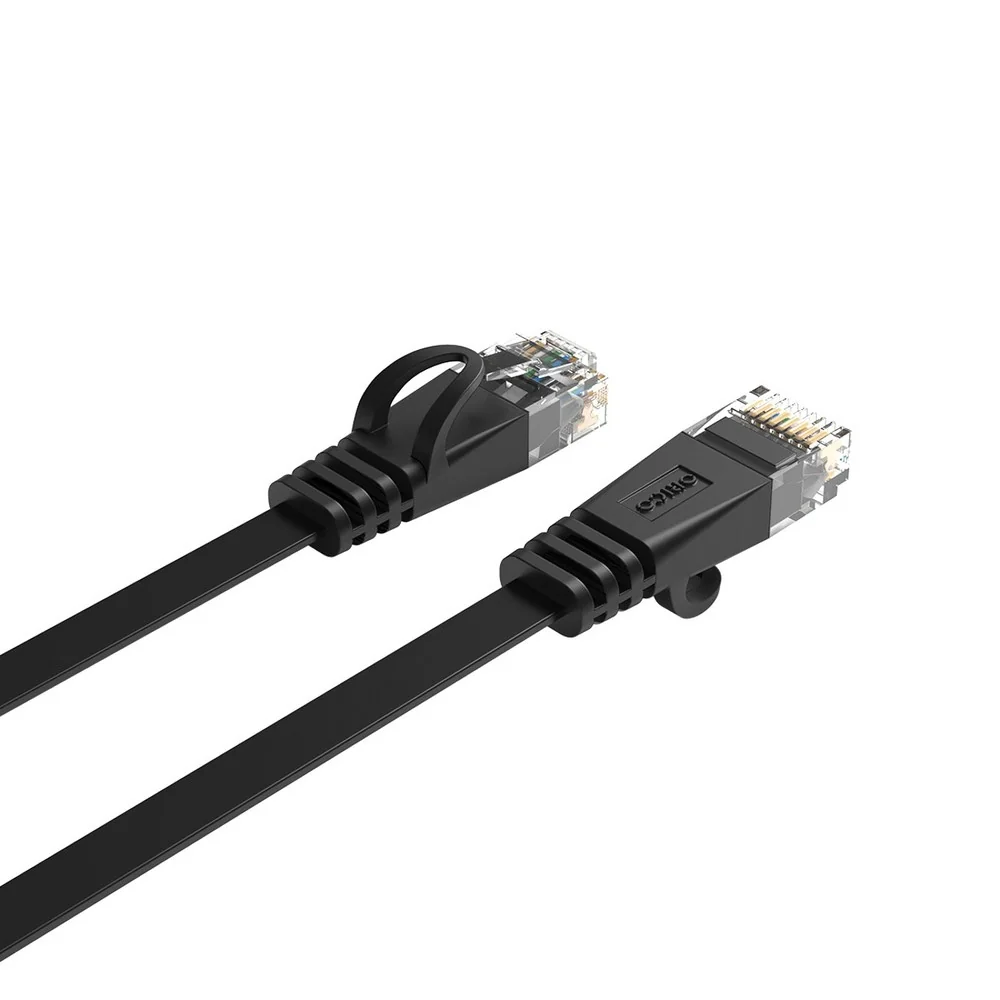 Orico PUG-C6B flat sieťový kábel LAN CAT6 RJ45 5m, čierny