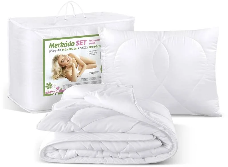 MERKADO SET perina 140x200, 850g + vankúš 70x90, 700g so zipsom 1×1 ks, perina