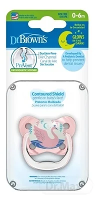 Dr.Brown´S Cumlík Prevent Ortodontický Svietiaci 0-6m Ružový 1×1 ks, svietiaci cumlík, 0-6m, ružový