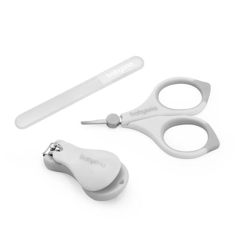 BABYONO Set manikúra pre deti šedá 1×1 set, detská manikúra