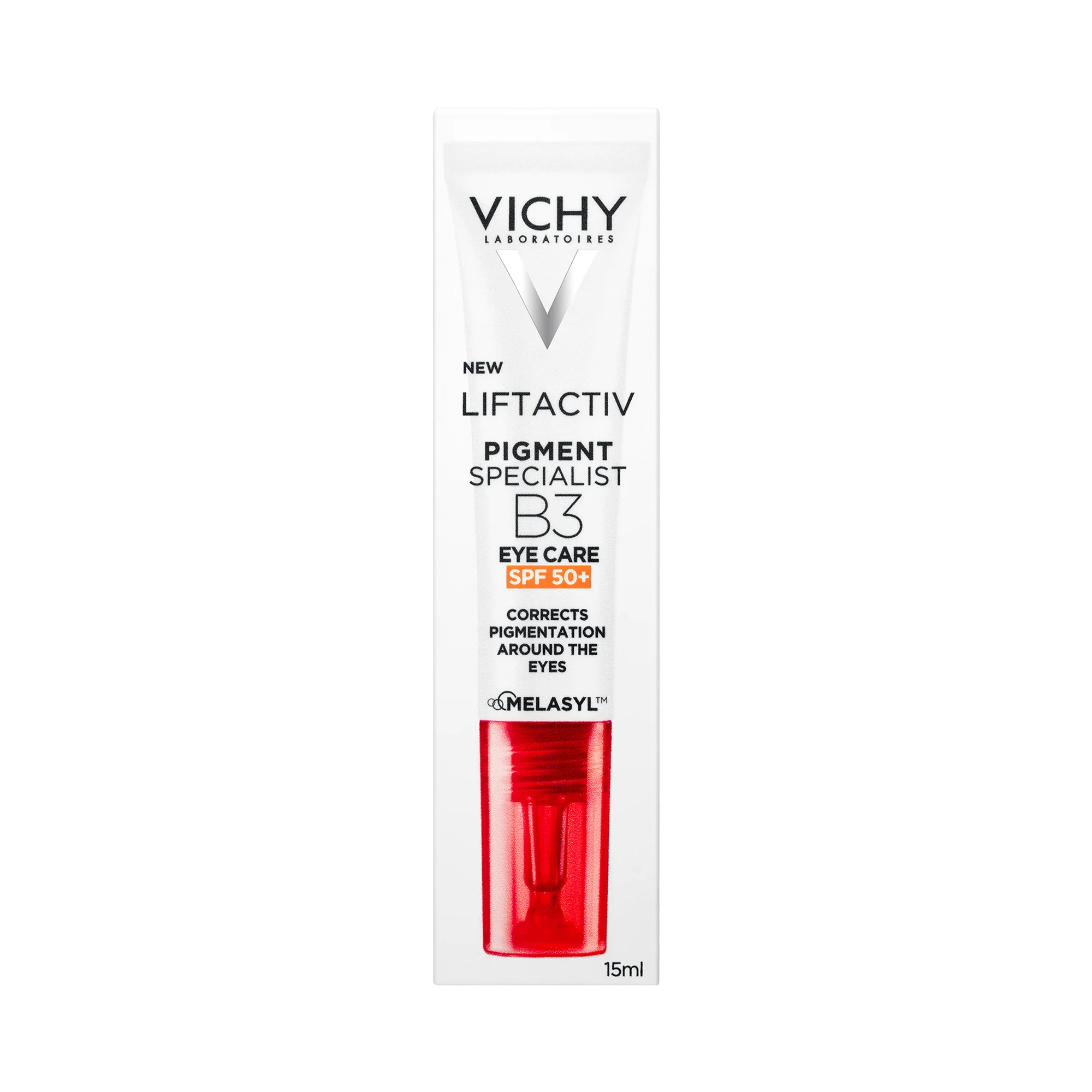 VICHY Liftactiv Pigment Specialist B3 Očný krém SPF50+ pomáha korigovať tmavé škvrny a kruhy pod očami. 15 ml