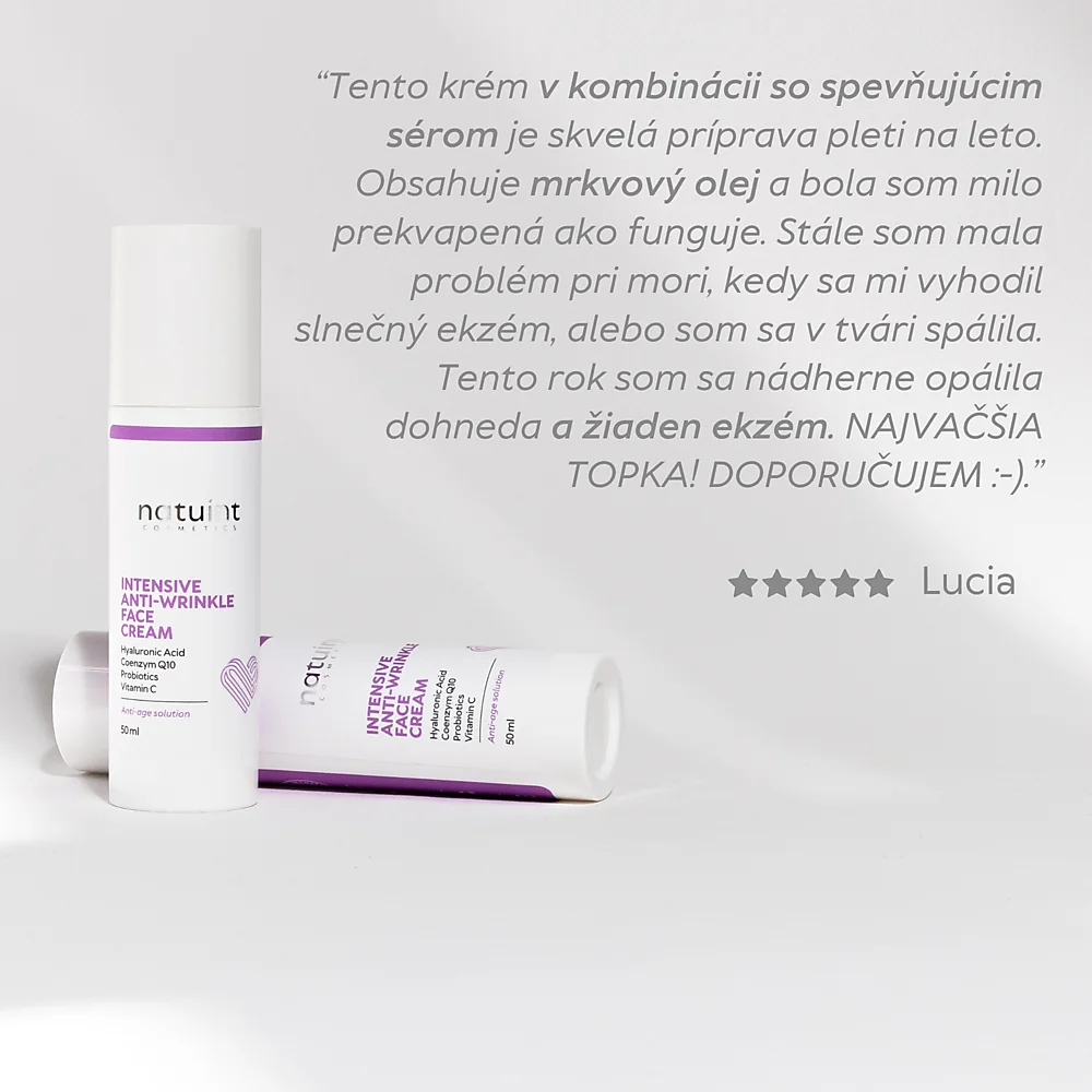 Natuint cosmetics - Krém proti vráskam s kyselinou hyalurónovou Intensive Anti-Wrinkle Face Cream