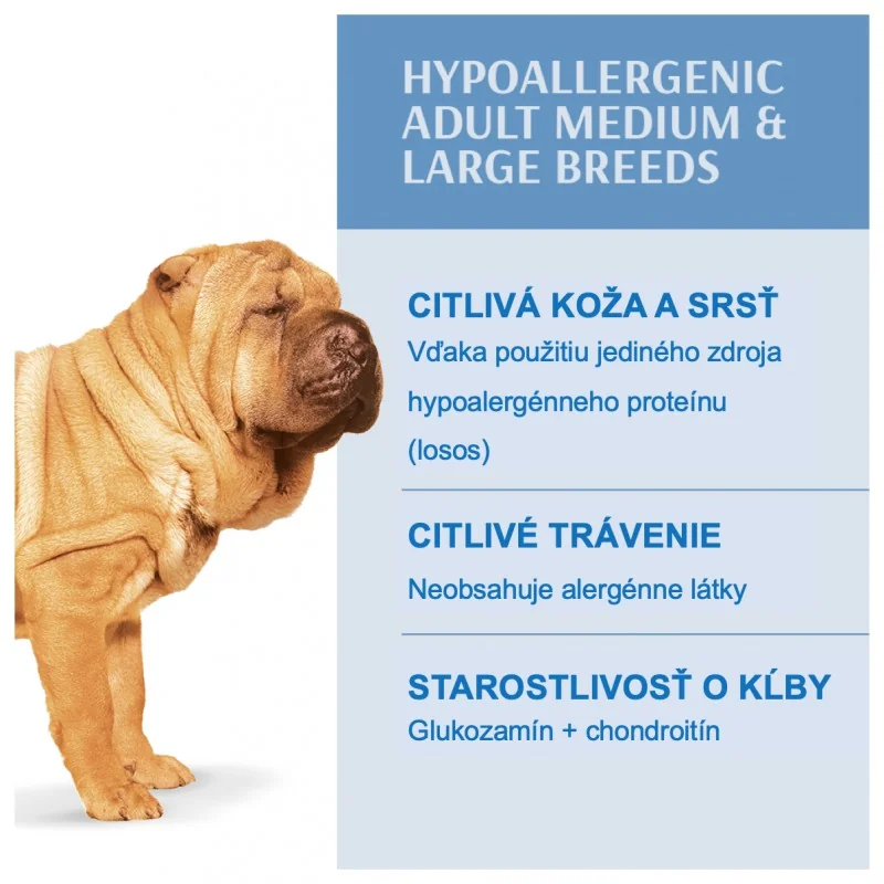 OPTIMEAL™ Hypoalergénne, pre dospelých psov stredných a veľkých plemien – losos 20 kg (5949)