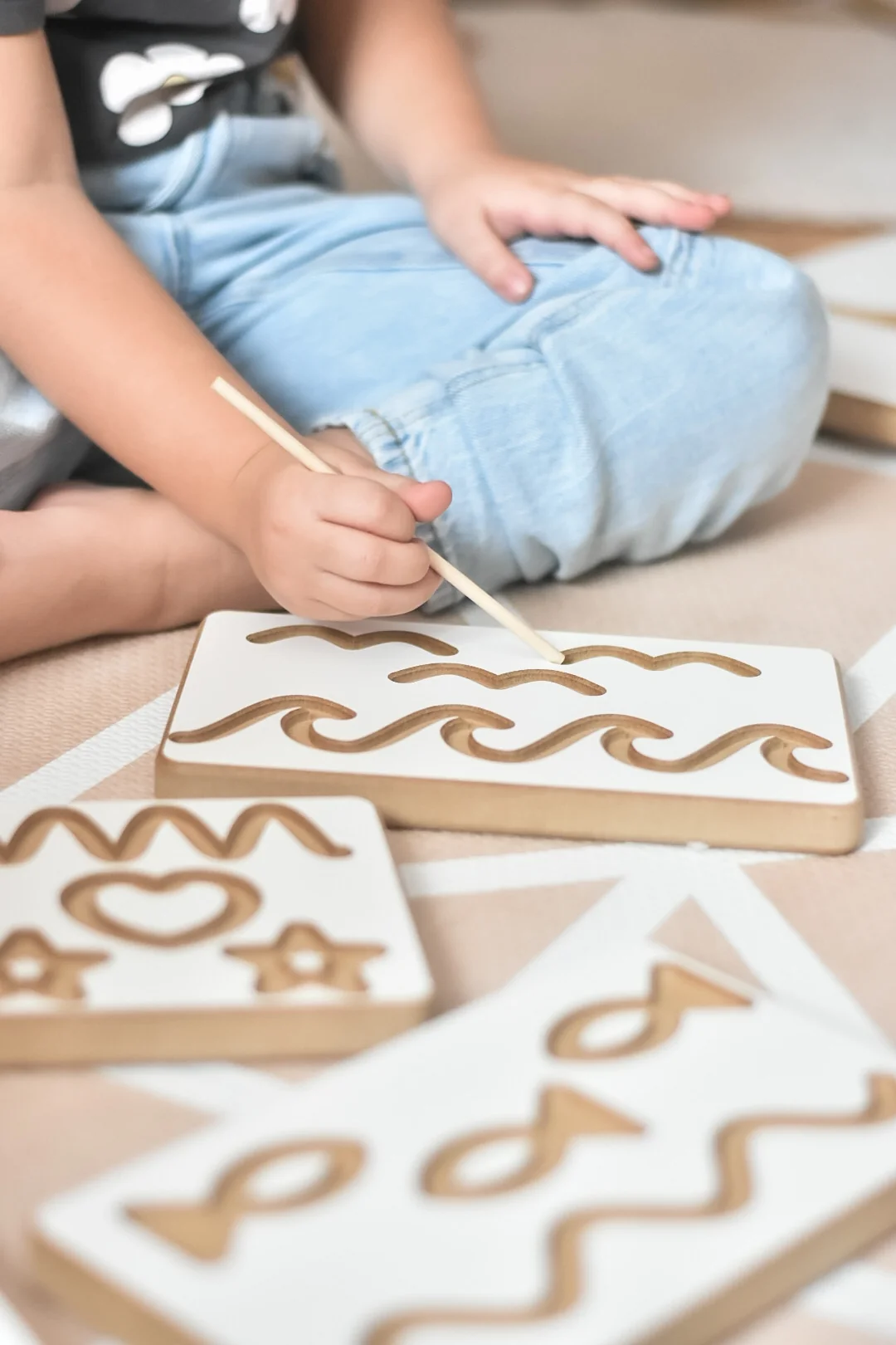 Grafomotorické dosky sada 6 kusov montessori