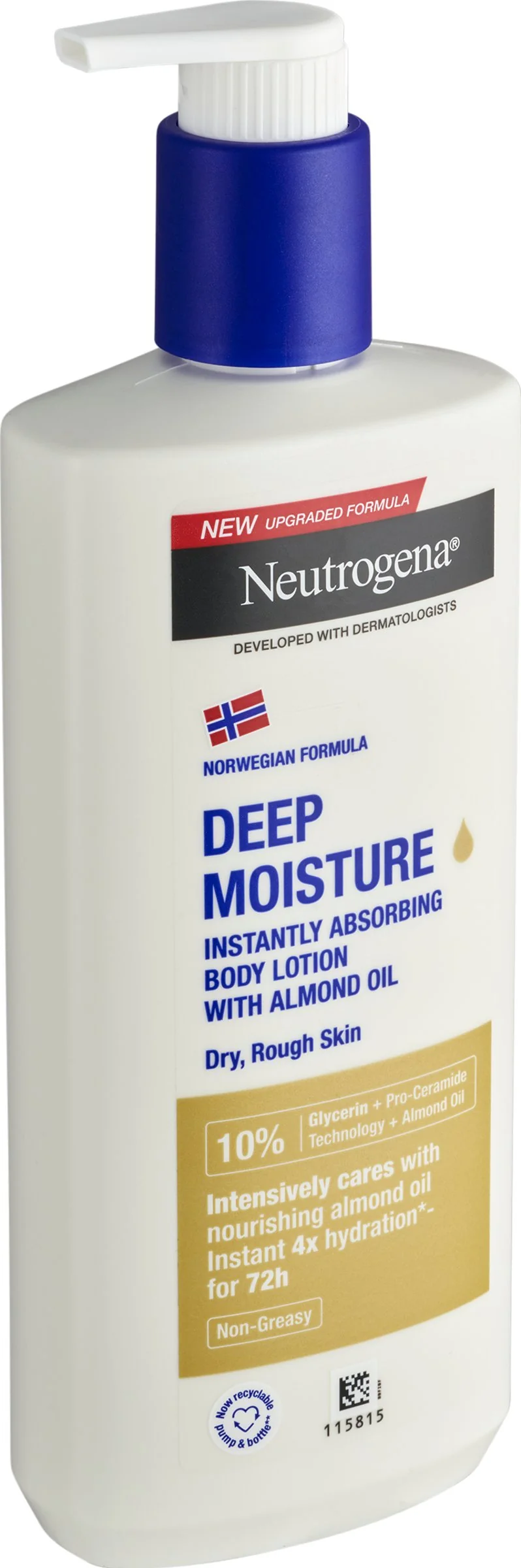 NEUTROGENA® Hĺbkovo hydratačné telové mlieko s mandľovým olejom s Nórskou receptúrou 1×400 ml, hydratačné telové mlieko