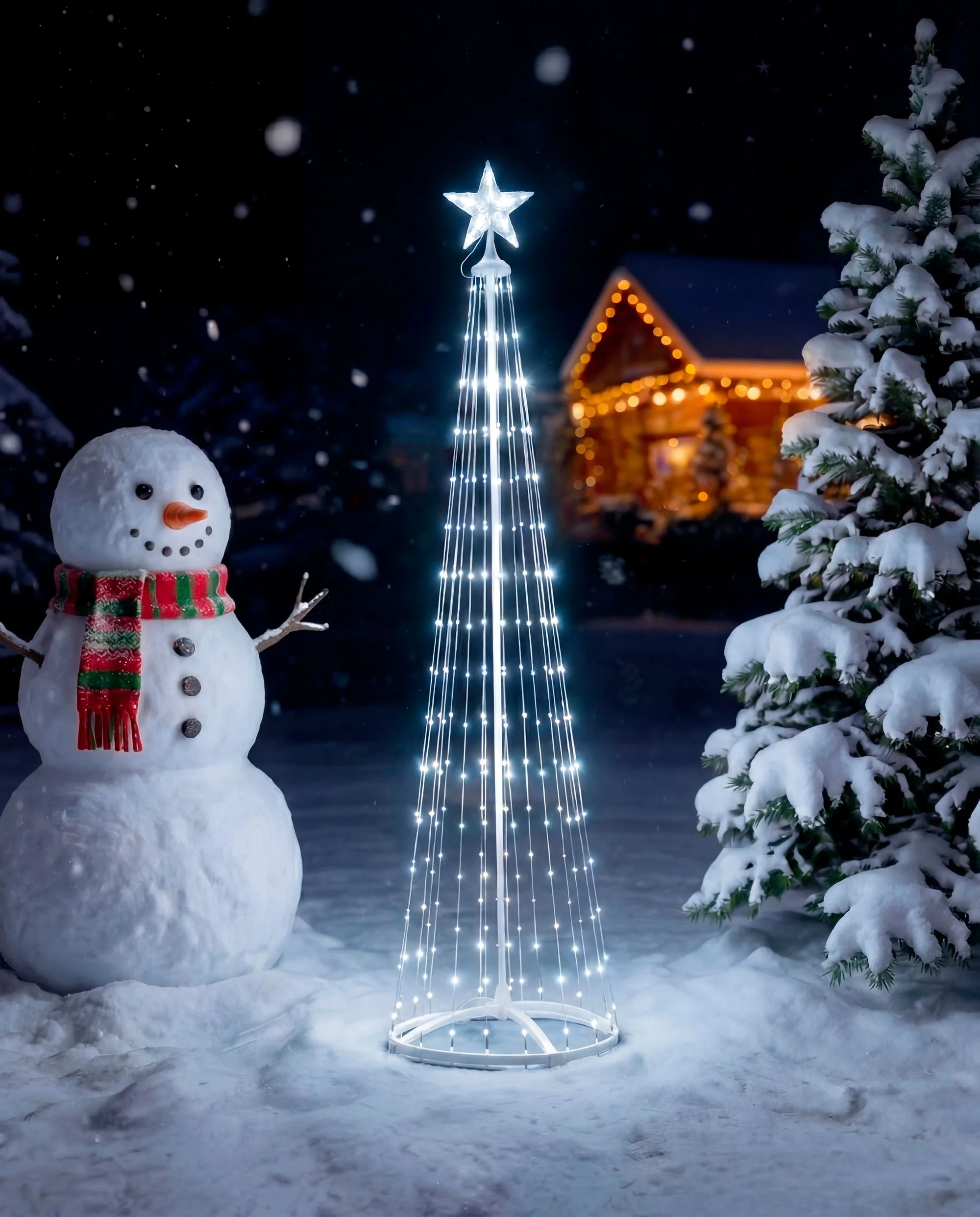 MagicHome vianočný LED stromček, 1 ks 190 LED studená biela, plast-meď, 50x180 cm