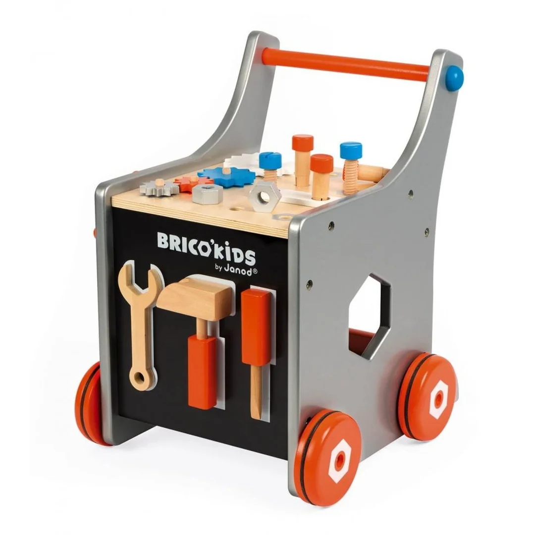 Janod BricoKids Chodítko a vozík s náradím 25 ks