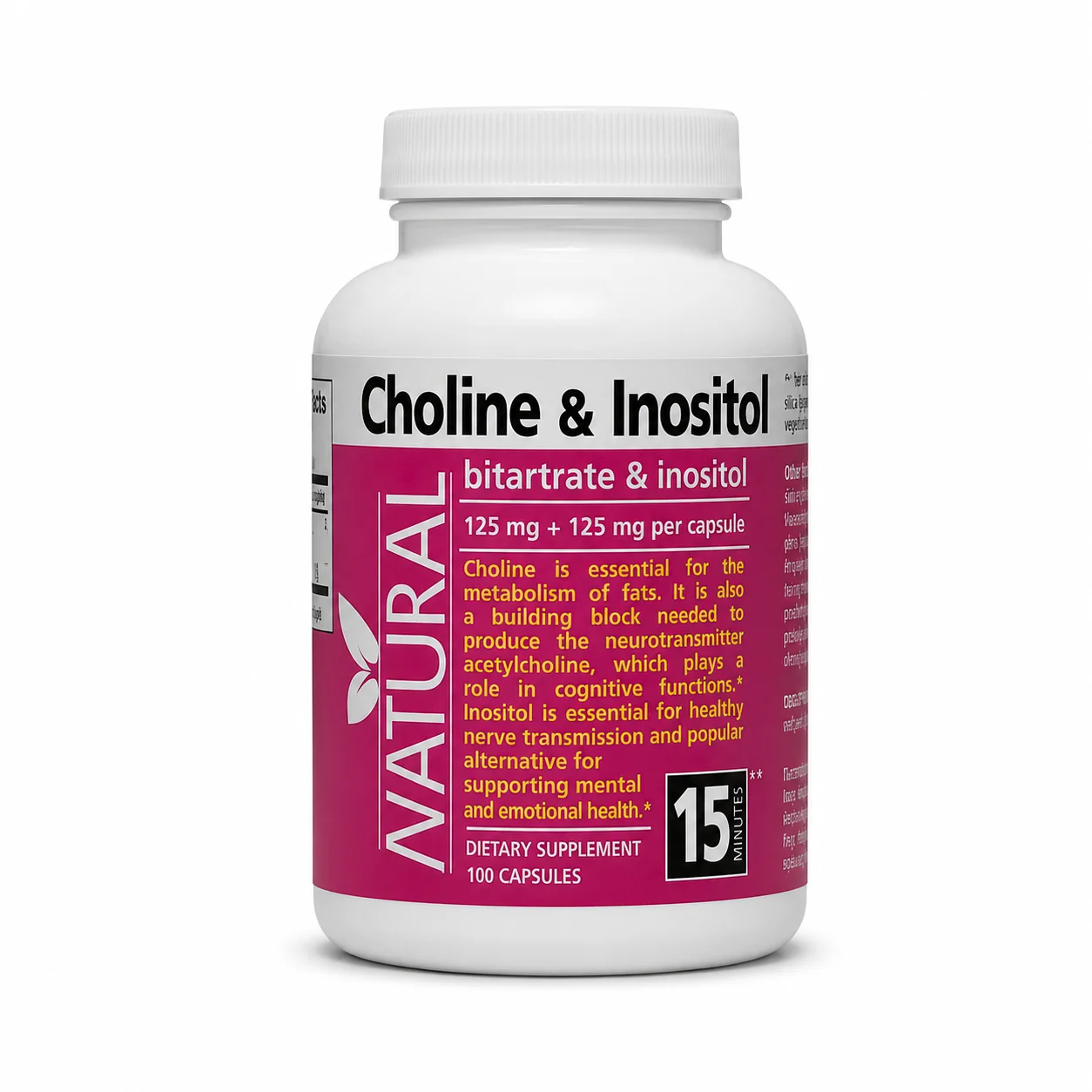 Choline a Inozitol - Bitartrate a inositol - 125 mg + 125 mg - 100 kapsúl