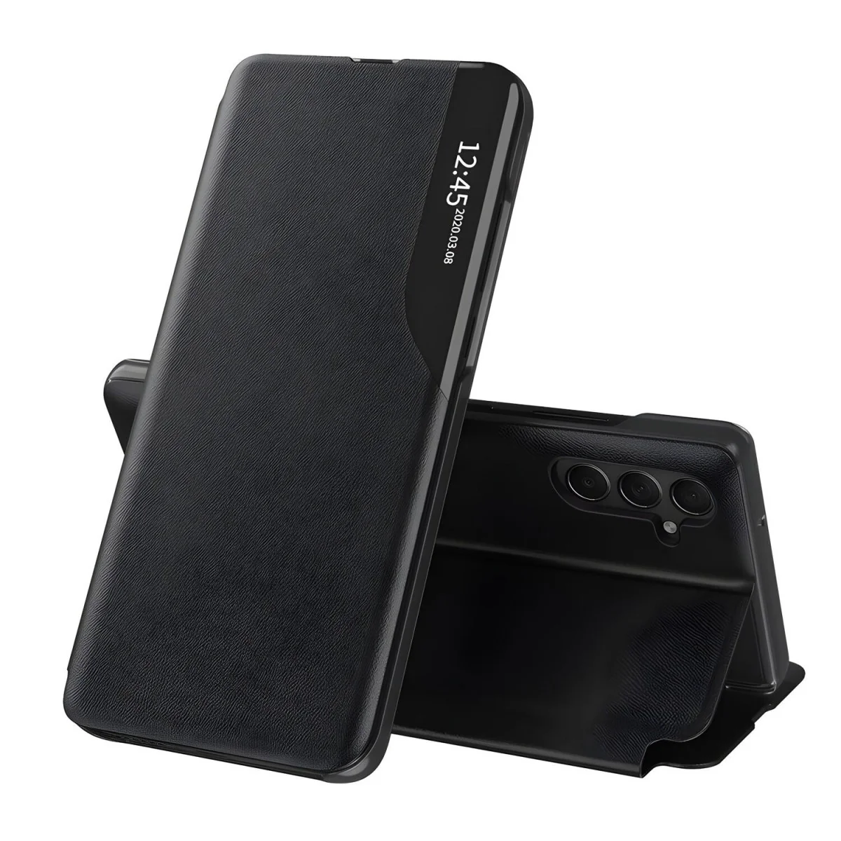 Knižkové puzdro View Case pre Samsung Galaxy A15/A15 Čierna, s okienkom