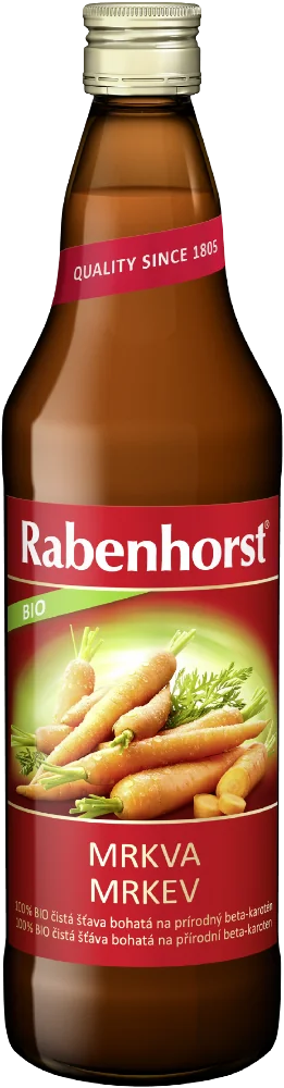 Rabenhorst Mrkvová šťava BIO 1×750 ml, mrkvová šťava