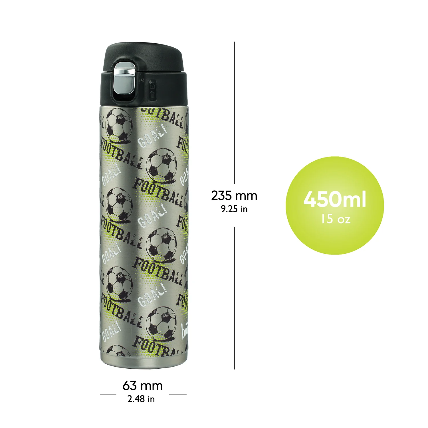 Baagl Termofľaša Futbal 450 ml Antikorová, modrá