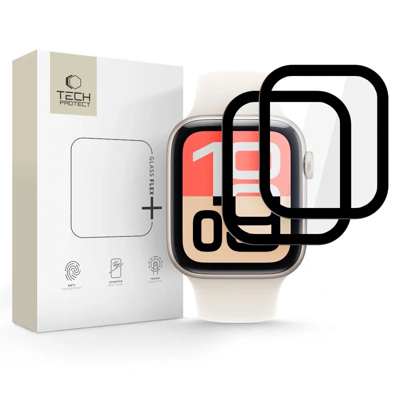 Tech-Protect Glass Flex 2x ochranné sklo na Apple Watch 4 / 5 / 6 / SE 1 / 2 / 3 (40mm), čierne 1 / 2 / 3 (40mm), čierne
