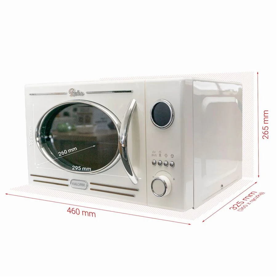Mikrovlnná retro rúra TKG MW 2600 krémová 