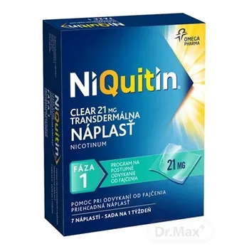NiQuitin Clear 21 mg 1×7 ks, podpora odvykania závislosti od fajčenia
