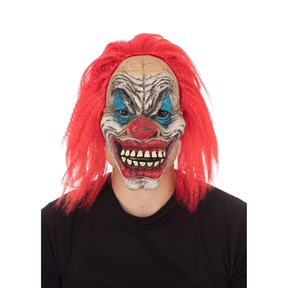 Hororový klaun s vlasy - Maska na Halloween-MOVEO