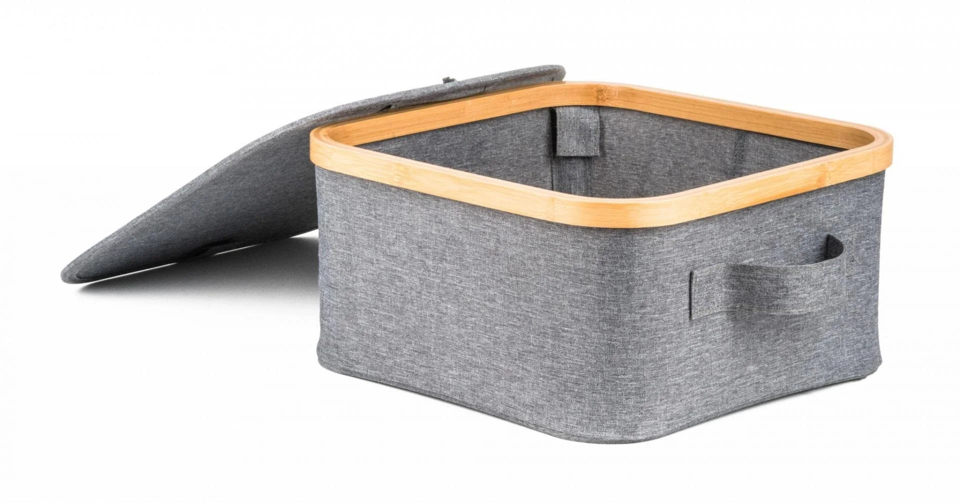 Úložný box G21 30 x 30 x 15 cm, bambusový s vekom, sivý UBG21BAM005G