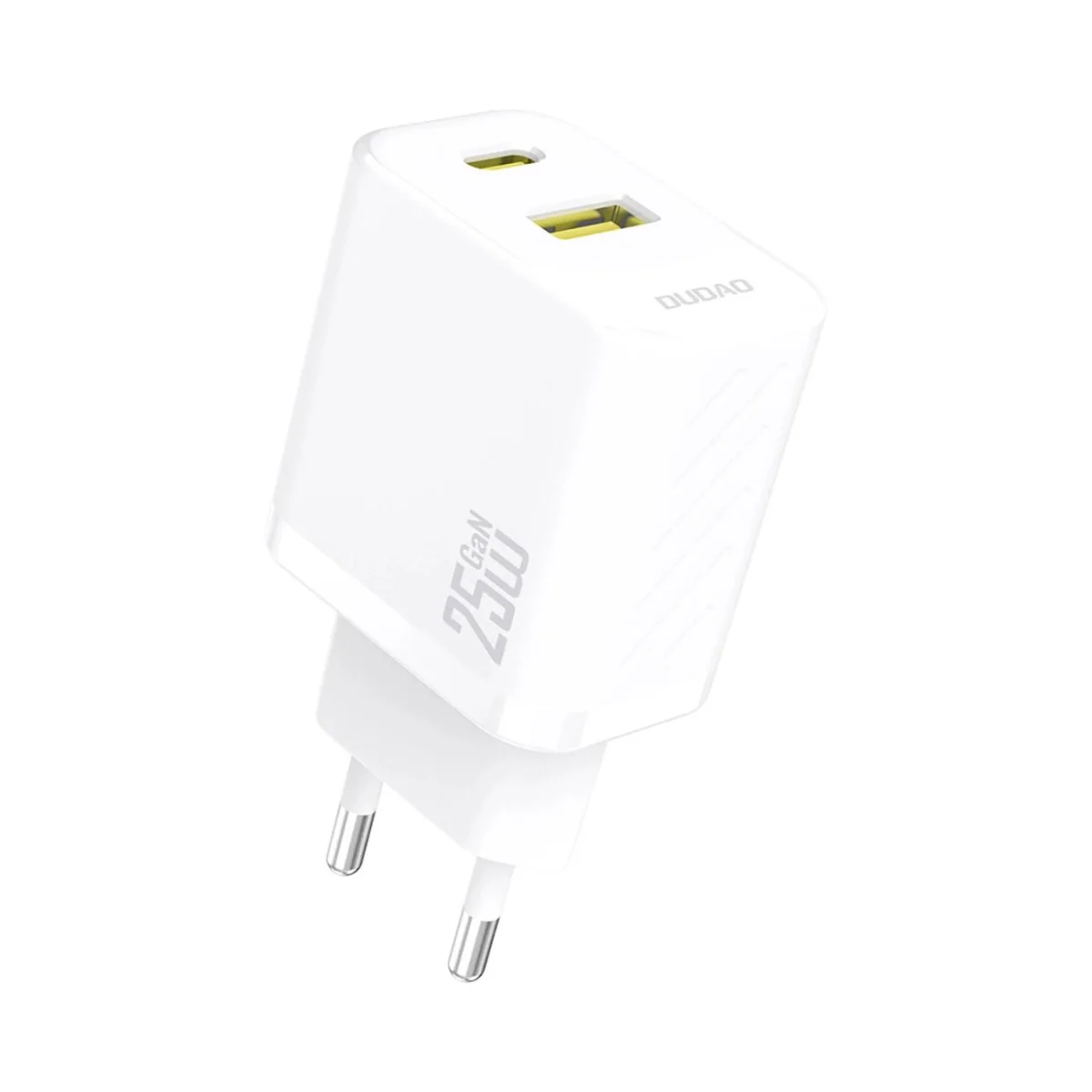 Dudao A26T GaN sieťová nabíjačka USB / USB-C 25W, biela