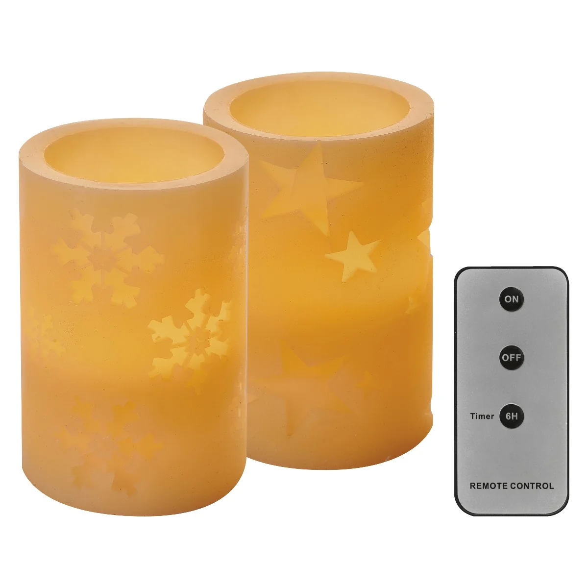 Voskové sviečky 2×1LED + Diaľkový ovládač 1×1 ks, na batérie
