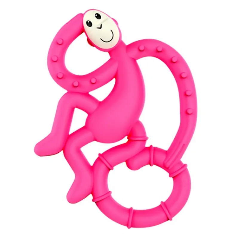 MATCHSTICK MONKEY Mini Monkey hryzátko s antimikrobiálnym povrchom - ružová
