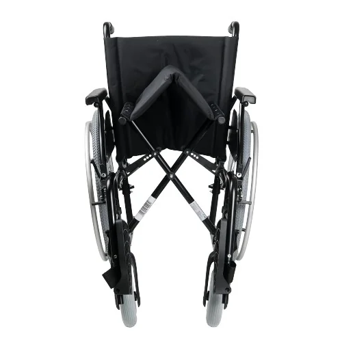 Skladací oceľový invalidný vozík s nastaviteľnými opierkami – 48 cm