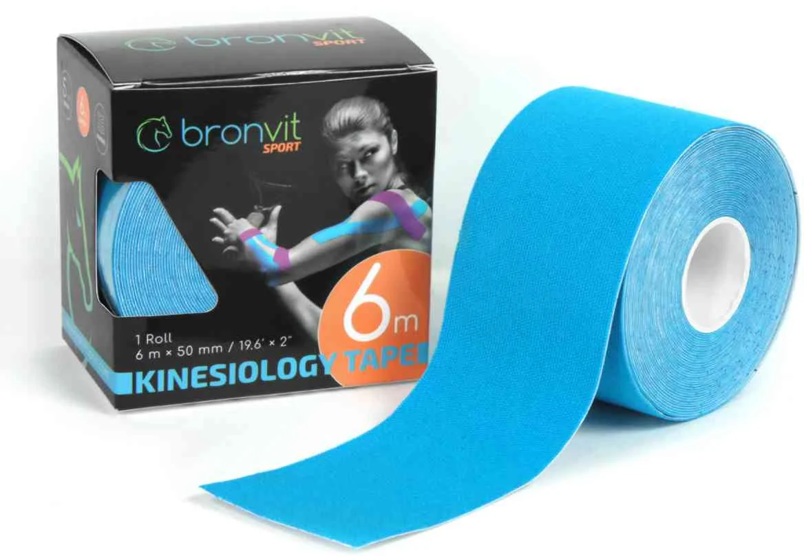 BronVit Sport Kinesio Tape classic modrá 5cmx6m 1×1 ks, kinesio tape