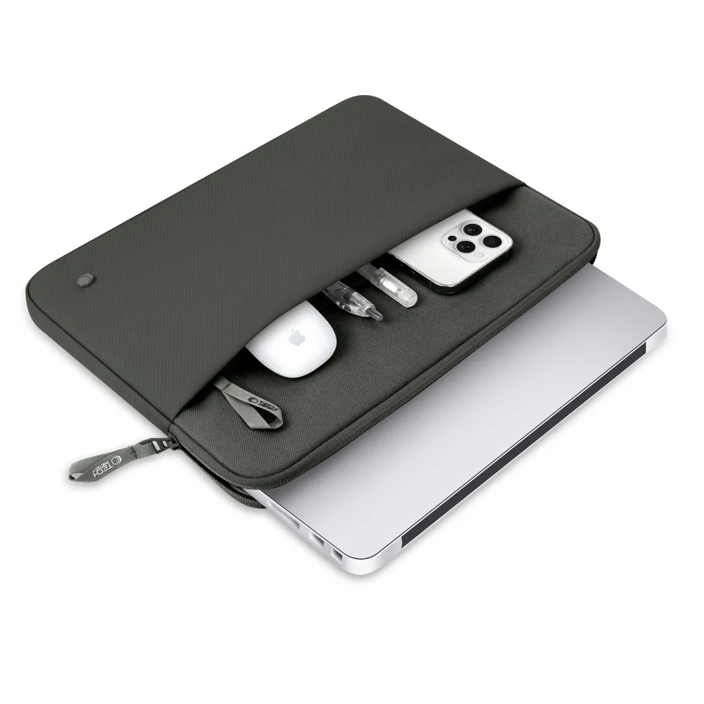 Tech-Protect Sleeve Cover obal na notebook 15-16'', tmavozelený