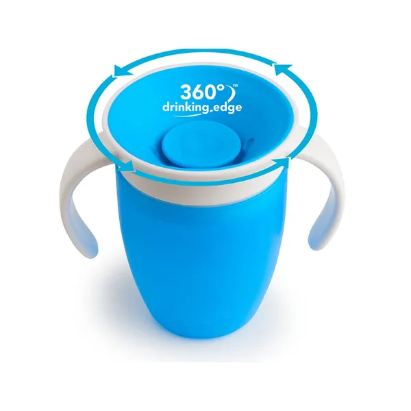 Munchkin Miracle 360° trainer cup 207ml, 6m+, modrý 1×1 ks, netečúci hrnček