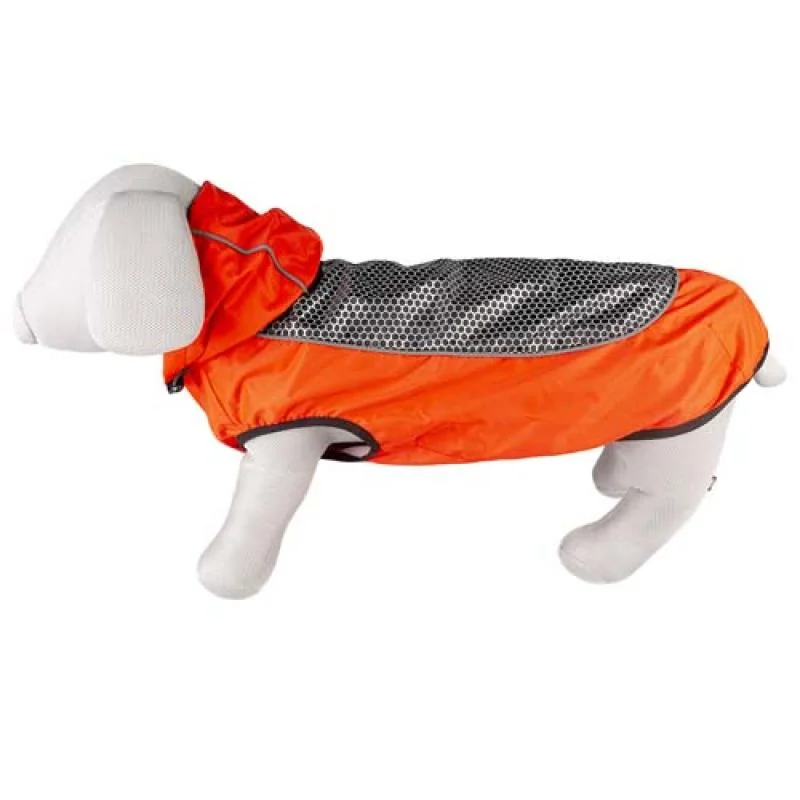 DUVO+ Pršiplášť pre psa červeno-čierny M - 50cm