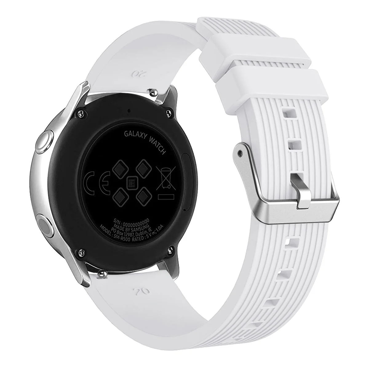 Bstrap Silicone Line (Small) remienok na Samsung Galaxy Watch Active 2 40/44mm, white 40/44mm, white