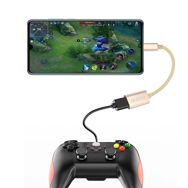 Dudao L15M OTG adaptér USB / Micro USB 2.0, sivý