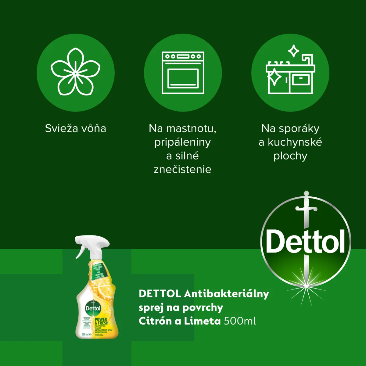 Dettol antibakteriálny sprej na povrchy 500 ml