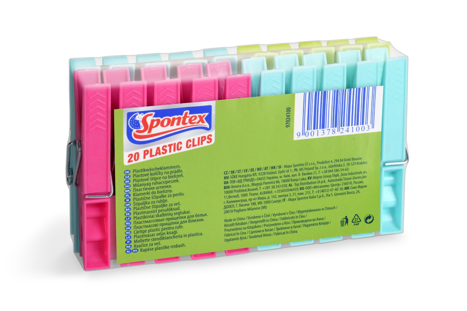 Spontex Kolíčky na prádlo plastové 20 ks 1×20 ks, štipce na prádlo