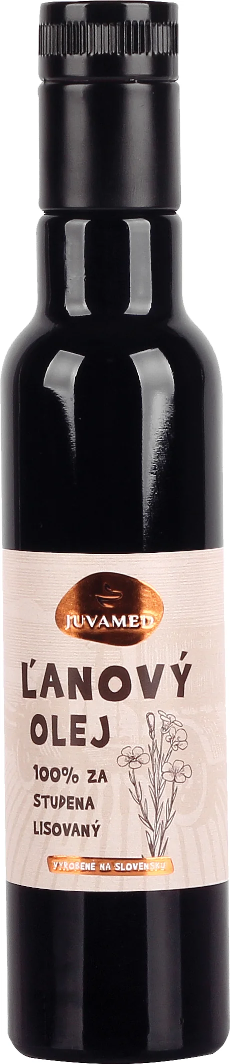 JUVAMED ĽANOVÝ OLEJ, 100 % za studena lisovaný 250 ml